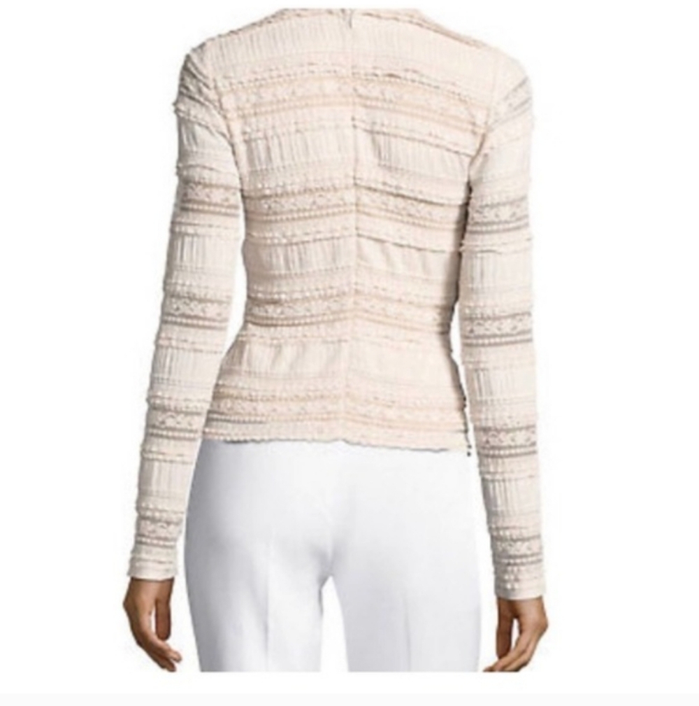 Cinq A Sept Cecily Lace Choker Long Sleeve V Neck - Picture 2 of 10